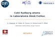 P. Cheinet, B. Pelle, R. Faoro, A. Zuliani and P. Pillet Laboratoire Aimé Cotton, Orsay (France) Cold Rydberg atoms in Laboratoire Aimé Cotton 04/12/2013