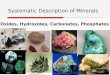 Systematic Description of Minerals  Oxides, Hydroxides, Carbonates, Phosphates