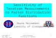 From HERA to LHC, DESY - June, 3rd, 2004 Beate Heinemann University of Liverpool 1 Sensitivity of Tevatron Measurements to Parton Distribution Functions