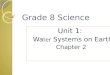 Grade 8 Science Unit 1: Wa ter Systems on Earth Chapter 2