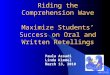 5/24/2015 1 Riding the Comprehension Wave Maximize Students’ Success on Oral and Written Retellings Paula Assadi Linda Kimmel March 13, 2010