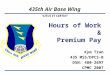 “CITUS ET CERTUS” 435th Air Base Wing Kym Tran 435 MSS/DPCS-B DSN: 480-2697 CPMC 2007 Hours of Work & Premium Pay