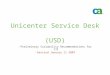 Unicenter Service Desk (USD) -Preliminary Scalability Recommendations for r11 -Revised January 11 2007