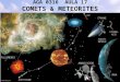 AGA 0316 AULA 17 COMETS & METEORITES. Outline 1. Origin and Structure of Comets 2. Cometary Composition & Coma Chemistry 3. Origin and Composition of