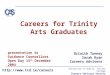 University of Dublin, Trinity College Careers Advisory Service  Careers for Trinity Arts Graduates Orlaith Tunney Sarah Ryan Careers