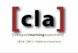 2010-2011 Administration. CLA Approach Holistic assessment of common skills  Critical Thinking  Analytic Reasoning  Written Communication  Problem