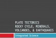 PLATE TECTONICS ROCKY CYCLE, MINERALS, VOLCANOES, & EARTHQUAKES Integrated Science