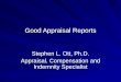 Good Appraisal Reports Stephen L. Ott, Ph.D. Appraisal, Compensation and Indemnity Specialist