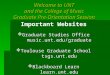 Welcome to UNT and the College of Music Graduate Pre-Orientation Session Important Websites  Graduate Studies Office music.unt.edu/graduate  Toulouse