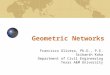 Geometric Networks Francisco Olivera, Ph.D., P.E. Srikanth Koka Department of Civil Engineering Texas A&M University