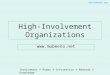 Involvement = Power X Information X Rewards X Knowledge  High-Involvement Organizations 