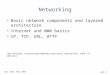 CSCI 1106, Fall 2008 net 1 Networking Basic network components and layered architecture Internet and WWW basics IP, TCP, URL, HTTP Jean Walrand, Communication