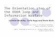 The Orientation step of the OODA loop and Information Warfare Lachlan Brumley, Carlo Kopp and Kevin Korb Clayton School of Information Technology, Monash