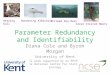 Parameter Redundancy and Identifiability Diana Cole and Byron Morgan University of Kent Initial work supported by an EPSRC grant to the National Centre