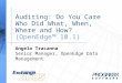 Auditing: Do You Care Who Did What, When, Where and How? (OpenEdge™ 10.1) Angelo Tracanna Senior Manager, OpenEdge Data Management