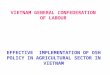 VIETNAM GENERAL CONFEDERATION OF LABOUR EFFECTIVE IMPLEMENTATION OF OSH POLICY IN AGRICULTURAL SECTOR IN VIETNAM