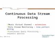 Continuous Data Stream Processing  Music Virtual Channel – extensions  Data Stream Monitoring – tree pattern mining  Continuous Query Processing – sequence