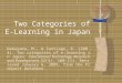 Two Categories of E- Learning in Japan Nakayama, M., & Santiago, R. (2004). Two categories of e-learning in Japan. Educational Technology, Research and