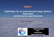 PILOT: Pathfinder for an International Large Optical Telescope -performance specifications JACARA Science Meeting PILOT Friday March 26 Anglo Australian