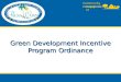 Community Development Department Green Development Incentive Program Ordinance