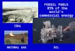 FOSSIL FUELS 85% of the world’s commercial energy COAL OILNATURAL GAS