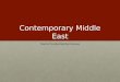 Contemporary Middle East Some Fundamental Issues