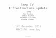 Step IV Infrastructure update STFC Tim Hayler Eddie Holtom Norbert Collomb Graham Stokes 14 th December 2011 MICO170 meeting 1Tim Hayler
