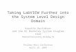 Taking LabVIEW Further into the System Level Design Domain Kaushik Ravindran and the NI Berkeley System Diagram team National Instruments, Berkeley, CA