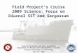 Field Project's Cruise 2009 Science: Focus on Diurnal SST and Sargassum Christa Blaisdell and Eric Aronchick Department of Marine and Environmental Systems
