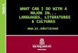 WHAT CAN I DO WITH A MAJOR IN... LANGUAGES, LITERATURES & CULTURES 
