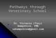 Pathways through Veterinary School Dr. Victoria (Tory) Hampshire, VMD vahampshire@gmail.com