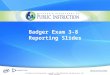 Confidential and Proprietary. Copyright © 2013 Educational Testing Service. All rights reserved. Badger Exam 3-8 Reporting Slides