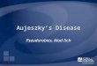 Aujeszky’s Disease Pseudorabies, Mad Itch. Overview Organism Economic Impact Epidemiology Transmission Clinical Signs Diagnosis and Treatment Prevention