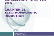 CONCLUSION – CHAPTER 20 & CHAPTER 21 – ELECTROMAGNETIC INDUCTION Chapter 21