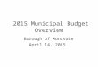 2015 Municipal Budget Overview Borough of Montvale April 14, 2015