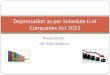 Prepared by: CA. Rishi Khanna Depreciation as per Schedule II of Companies Act 2013