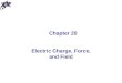 Chapter 20 Electric Charge, Force, and Field. Properties of Electric Charges Two types of charges exist (named by Benjamin Franklin): positive and negative