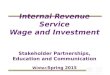 Internal Revenue Service Wage and Investment Stakeholder Partnerships, Education and Communication Winter/ Spring 2015