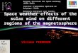 Space weather effects of the solar wind on different regions of the magnetosphere Viviane PIERRARD BELGISCH INSTITUUT VOOR RUIMTE-AERONOMIE INSTITUT D’AERONOMIE