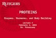PROTEINS Enzymes, Hormones, and Body Building Lecture 4 February 2, 2015 Dr. Ponnusamy