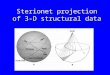 Sterionet projection of 3-D structural data. Stereonet basics plotting lines and planes Some example problem and solutions