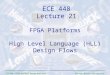 George Mason University ECE 448 – FPGA and ASIC Design with VHDL FPGA Platforms High Level Language (HLL) Design Flows ECE 448 Lecture 21