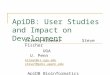 ApiDB: User Studies and Impact on Development Eileen Kraemer Steve Fischer UGA U. Penn eileen@cs.uga.edueileen@cs.uga.edu stevef@pcbi.upenn.edustevef@pcbi.upenn.edu