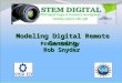 Modeling Digital Remote Sensing Presented by Rob Snyder