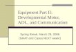 Equipment Part II: Developmental Motor, ADL, and Communication Spring Break, March 28, 2006 (GRAT and Cases NEXT week!)