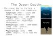 The Ocean Depths The ocean depths include a number of distinct habitats: – Epipelagic zone - upper 200 meters; the photic zone – Mesopelagic zone – 200-1000m