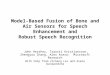 Model-Based Fusion of Bone and Air Sensors for Speech Enhancement and Robust Speech Recognition John Hershey, Trausti Kristjansson, Zhengyou Zhang, Alex