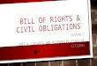 BILL OF RIGHTS & CIVIL OBLIGATIONS LESSON 1 UNIT 4 – RIGHTS AND RESPONSIBILITIES OF CITIZENS