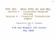 Prepared by John D. Chandley For PJM and Midwest ISO States May 2008 RTO 101: What RTOs Do and Why Session 3 - Locational Marginal Pricing Session 4 -
