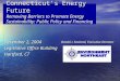 Connecticut’s Energy Future Removing Barriers to Promote Energy Sustainability: Public Policy and Financing December 2, 2004 Legislative Office Building